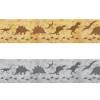 Kinderbordüre: Dino-Spuren Steinoptik - grau braun - optional selbstklebend - 18 cm Höhe Bild 2
