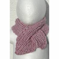 Schal Baby Babyschal Tuch Halstuch mit Schlitz Wolle rosa pastell melange gestrickt handgestrickt Bild 1