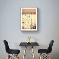 Gräser im Sonnenuntergang am Wasser, botanisches Poster Wandbild, Dekoration Schlafzimmer, 30 x 20 cm, 45 x 30 cm Bild 2