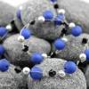 elegantes Armband in royalblau, schwarz und hellgrau, funkel - glitzer / Armschmuck mit Polarisperlen ehem. dunkelblau Bild 4