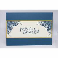 Geburtstagskarte Clean and Simple in Blau, Vanille und Gelb Bild 1