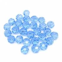 10 Glasperlen, Perlen, geschliffen, facettiert, blau, 10mm, Schmuckperlen,  05769 Bild 1