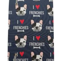 Notizbuch A5 Hardcover stoffbezogen Französische Bulldogge "I love Frenchies" Geschenk Geschenkartikel Frenchie Geschenkidee Bild 3