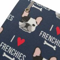 Notizbuch A5 Hardcover stoffbezogen Französische Bulldogge "I love Frenchies" Geschenk Geschenkartikel Frenchie Geschenkidee Bild 4