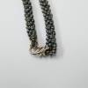 Halskette grau-braun, handgefertigte Langkette mit gefädelten Federn Bild 4