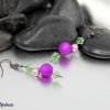 Ohrringe lila rosa grün - schöne Polarisohrhänger & Swarovski Xilion Beads peridot / hellgrün - Ohrhänger poppig Bild 2