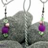 Ohrringe lila rosa grün - schöne Polarisohrhänger & Swarovski Xilion Beads peridot / hellgrün - Ohrhänger poppig Bild 3