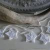 Girlande - Wimpelkette, Sterne - weiße Girlande aus Baumwolle & Leinen Bild 3