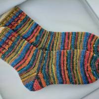 Socken handgestrickt aus dickem Garn in Größe 40/41 Sofasocken Bild 1