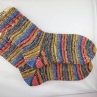 Socken handgestrickt aus dickem Garn in Größe 40/41 Sofasocken Bild 3