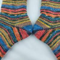 Socken handgestrickt aus dickem Garn in Größe 40/41 Sofasocken Bild 4