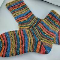 Socken handgestrickt aus dickem Garn in Größe 40/41 Sofasocken Bild 7