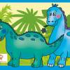 ECO Kinderbordüre: Little Dinos - grün blau gelb orange - 18 cm Höhe Bild 6