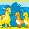 ECO Kinderbordüre: Little Dinos - grün blau gelb orange - 18 cm Höhe Bild 7