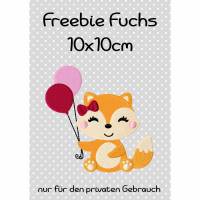 Freebie -Kostenlose Stickdatei Fuchs 10x10cm Bild 1