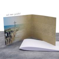 Einladungskarte Konfirmation, Kommunion oder Firmung "Kreuz im Meer" in Kraftpapieroptik Bild 5