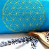 Yoga Augenkissen mit wunderschöner Stickerei Blume des Lebens in gold Bild 2