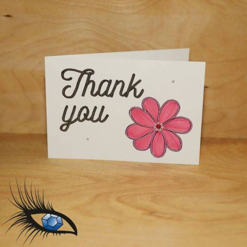 [2019-0476] Klappkarte "Danke / Thank You" - handgeschrieben + handgezeichnet