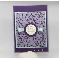Grußkarte "Schnörkel" in violett, flieder und aquamarin Bild 1