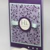 Grußkarte "Schnörkel" in violett, flieder und aquamarin Bild 3