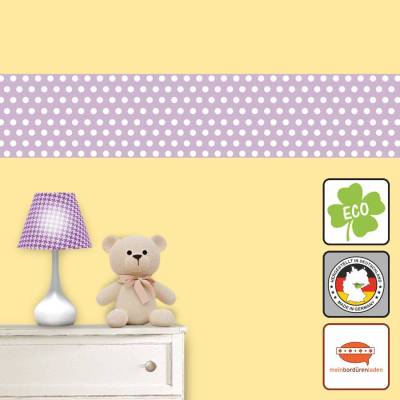 ECO Kinderbordüre: Kleine Pünktchen - viele Farben - 15 cm Höhe