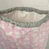 XL Turnbeutel / Rucksack /Gym Bag  in rosa und grau mit weißen Kätzchen B32cm x H 44cm x T10cm Bild 2