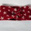 Stirnband aus Walkwolle in rot mit weißen Sternen Bild 3