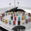 Lavaohrhänger, funkelnde Highlights, gedeckte Farben - Lavaperlen Ohrringe mit funkelnden Kristallen - einmalig Bild 3