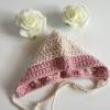 Pixie, Zwergmütze aus Alpaka mit Wolle, für Neugeborene, rosa, wollweiß, gehäkelt Bild 8