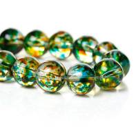 20 Glasperlen, 10mm, Perlen, Schmuckperlen, verziert, Bild 1
