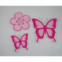 Schmetterling-Blume- Applikation, einzeln oder Set Bild 1