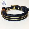 Leine Halsband Set dunkelblau gold, für kleine Hunde, verstellbar Bild 4