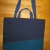 Stofftasche  Blau/Petrol aus Baumwolle mit vier Henkeln Bild 2