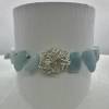 Edelsteinarmband mit Aquamarinperlen und handgewickelter Silberdrahtperle Bild 6
