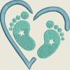 Stickdatei Baby Füße * Babyfüsse * Herz Stern 568 Maschinenstickerei Bild 2