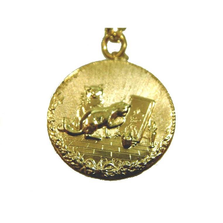 Anhänger Katze Medaille Silber 925 Vergoldet (999)  Katzen Cat Mieze Bild 1