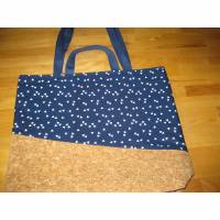 Stofftasche aus Baumwolle und Kork mit vier Henkeln Bild 1