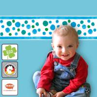 ECO Kinderbordüre: Aquarell Dots Nr.2 - viele Farben - 10 cm Höhe Bild 1