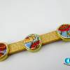 Armband verstellbar  mit  3 handgemalten Blumengarten Schiebe-Perlen ART 3393 Bild 6