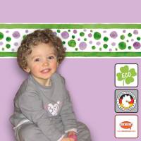 ECO Kinderbordüre: Aquarell Dots - Nr.1 - mehrfarbig - 10 cm Höhe Bild 1