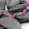 auffällige elegante Kette, pink & grau - zauberhafte graue Kristalle und funkelnde pinke Glasrondelle - Halskette Bild 2