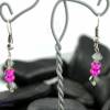 Freche elegante Ohrringe, pink grau - zauberhafte Kristalle und funkelnde Glasrondelle - Ohrhänger rosa grau Bild 3