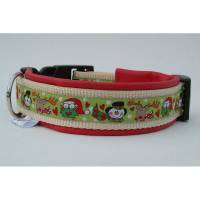 Hundehalsband »WinterFUN grün« mit echtem Leder unterlegt aus der Halsbandmanufaktur von dogs & paw Bild 1