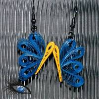 [2019-q-0197] Quilling - Ohrhänger "Blauer Schmetterling" Bild 1