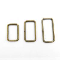 D-Ring Vierkantring, bronze/messing, verschiedene Farben, 4 Stück Bild 1