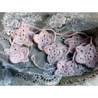 Girlande - Häkelgirlande - Wimpelkette - Sterne -  rosa Girlande aus Baumwolle Bild 1