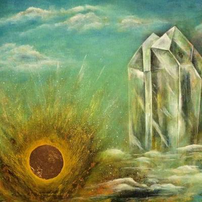 Original Acrylbild "Zwillingskristall"