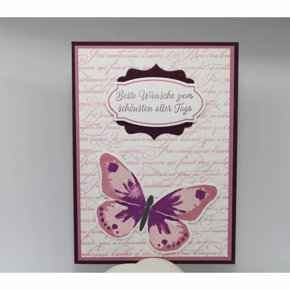 Elegante Hochzeitskarte "Schmetterling" Bild 1