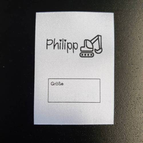 Textiletiketten Bagger