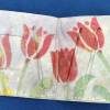Brieftasche mit Tulpenmotiv  aus dem angesagten Material Tyvek - handkoloriert Bild 3